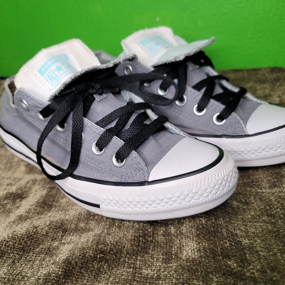 Converse Shoes Womens Chuck Taylor All Star Size 8 Double Tongue Gray Turquoise